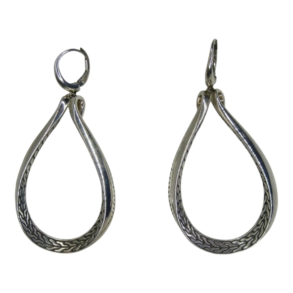 John Hardy 925 Sterling Silver Classic Chain Asli Leverback Drop Earrings 21g - Picture 6 of 9